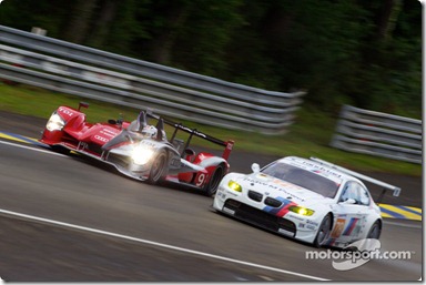 04-11.06.2010 Le Mans, France, #9 Audi Sport North America Audi R15: Mike Rockenfeller, Timo Bernhard, Romain Dumas, #78 BMW Motorsport BMW M3: Joerg Mueller, Augusto Farfus, Uwe Alzen