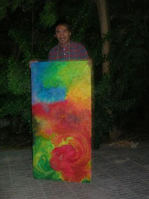 seyyed amin nabipoor with his painting