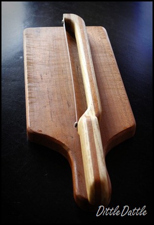 wooden Bread board and knife