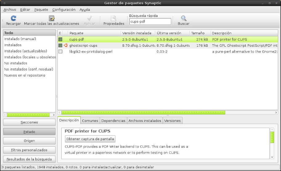 Instalar, configurar e imprimir a pdf en Ubuntu
