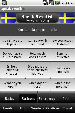 Speak Swedish Screen 2
