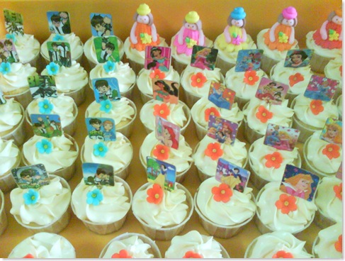 Ben10 and Princess cupcakes