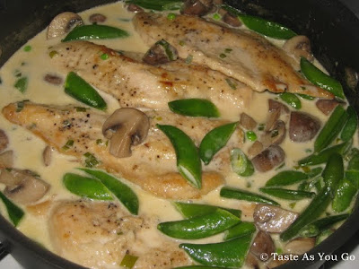 Chicken with Creamy Mushrooms and Snap Peas | Taste As You Go