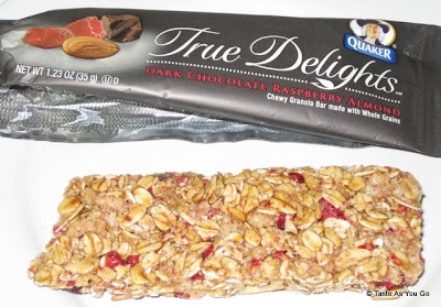Quaker True Delights - Dark Chocolate Raspberry Almond Bar - Photo by Taste As You Go