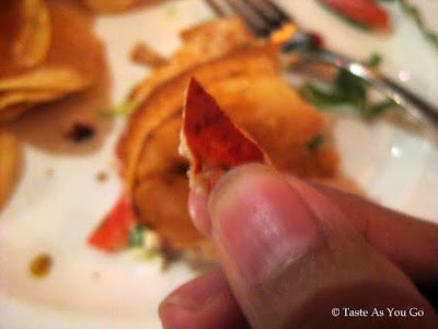 Piece of Lobster Shell in Lobster Roll at Blue Fin in New York, NY - Photo by Taste As You Go