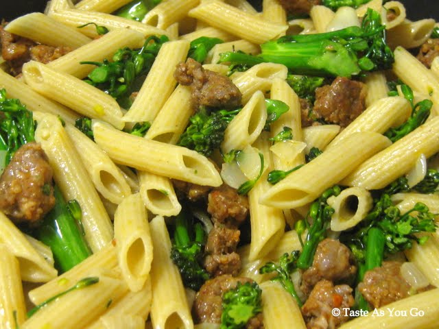 Whole Wheat Penne with Sausage and Broccolini | Taste As You Go
