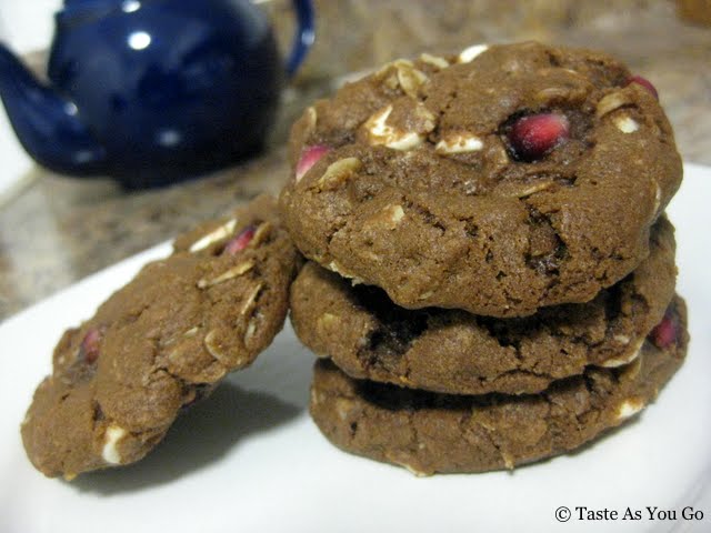 Pomegranate Double Chocolate Chip Cookies | Taste As You Go