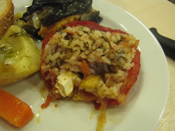 chania lunch plate tomato closeup
