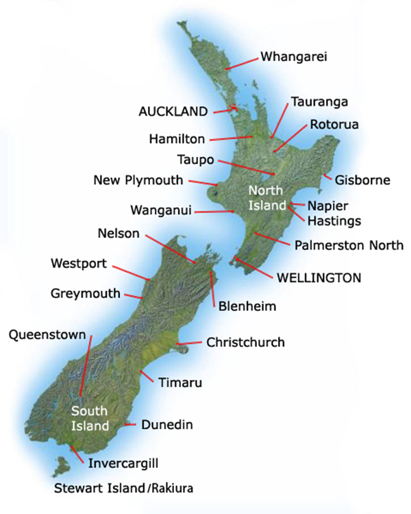 خريطة نيوزيلندا 