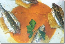 Alici marinate con bottarga e zuppetta di pomodorini