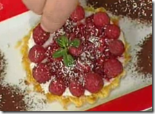 Crostatina di lamponi, yogurt e cocco