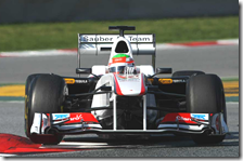 Perez con la Sauber nei test di Barcellona