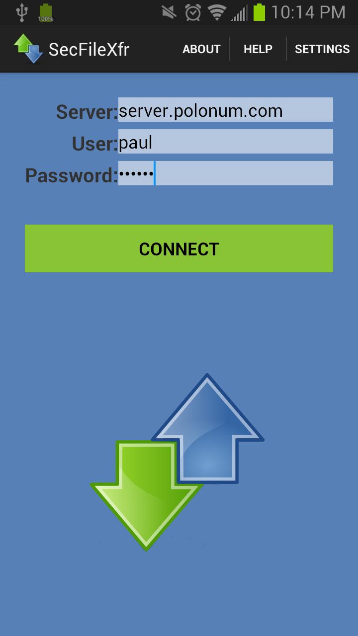 SecFileXfr Screen 1