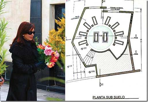 Cristina viuda de Kirchner y el Mausoleo de los 10 ataudes