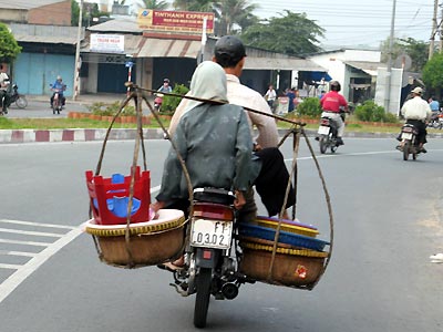 Funny vehicle ride only in Vietnam