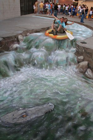 Amazing 3D Drawing of a Chalk Guy