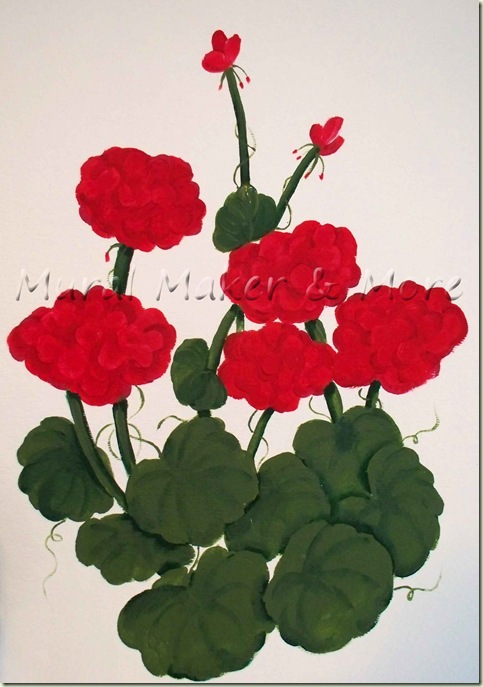 How to Paint Red Geraniums - Just Paint It Blog