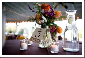 Table numbers with centerpiece