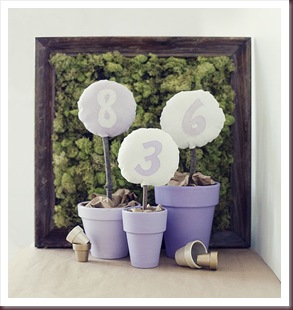 DIY Table numbers - Pot