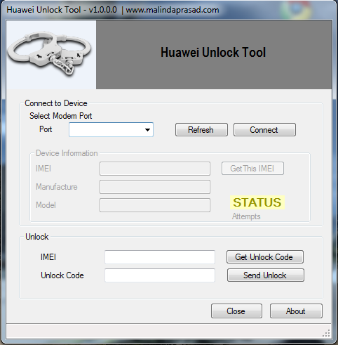 Free Unlock tool for All Huawei HSDPA Modem with unlock code Generate –  Malinda Prasad Blog