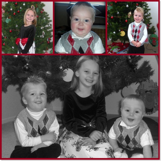 kid in Christmas Clothes collage