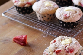 Strawberries and Cream Cheese Muffins