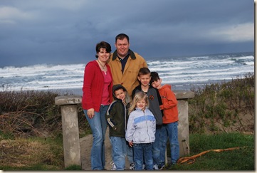 the family at the beach