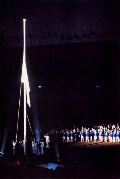 Olympic flag which had flown during