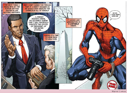 Obama with Spider-man