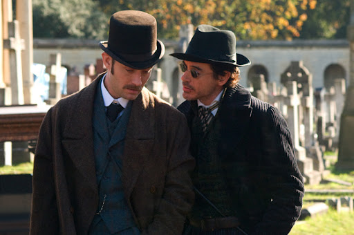 Sherlock Holmes and Dr. Watson in 2009 Sherlock Holmes Movie