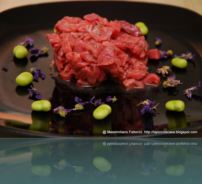 tartare di manzo con fave malva lavanda grappa galanga p tartare di manzo con fave malva lavanda grappa galanga p