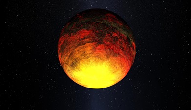 ilustração do exoplaneta Kepler-10b