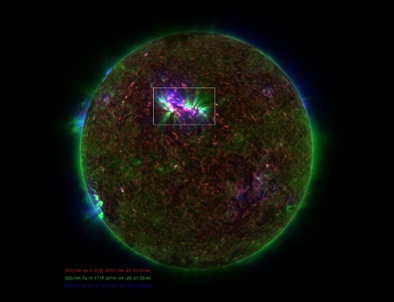 espículas no Sol observadas pela sonda SDO
