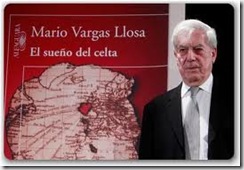 Vargas Llosa con la portada de El sueño del celta