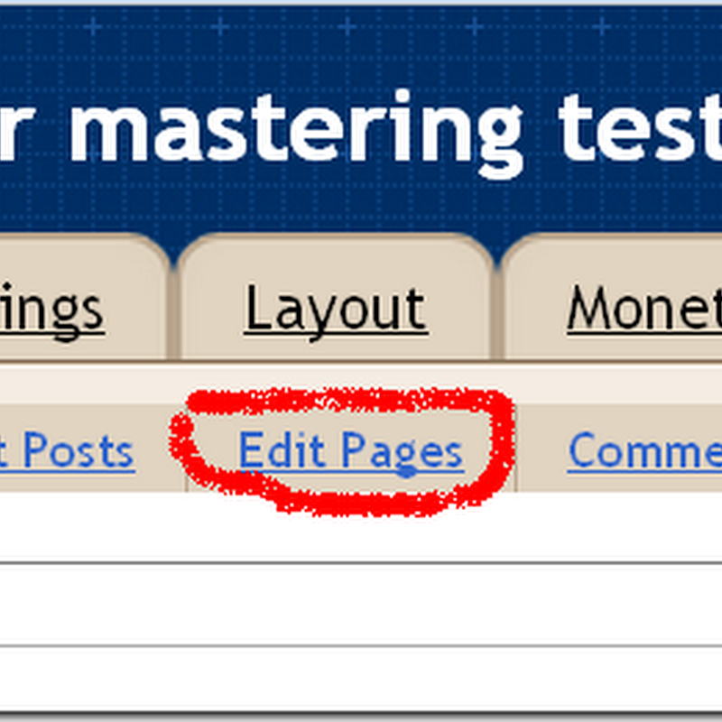 How to create a static page in a blogspot blog