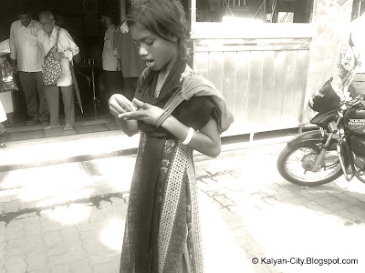 Girl Child Beggar Counting Money