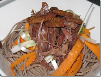 soba noodles with duck
