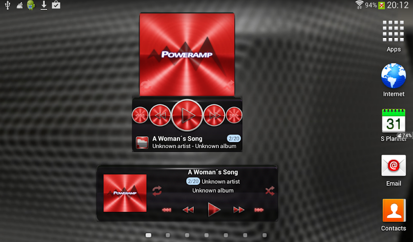 Poweramp widget - RED PLATIN Screen 3