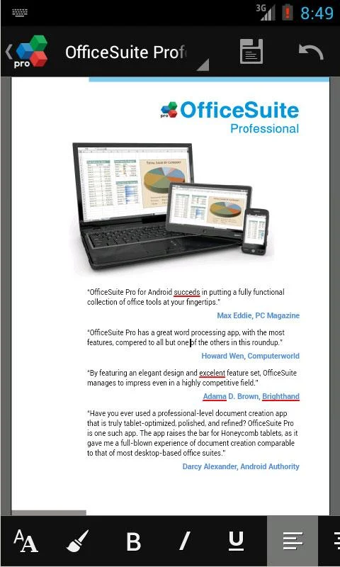 OfficeSuite Pro 7 (PDF & HD) - screenshot