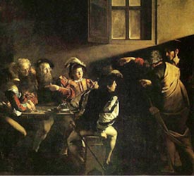 Caravaggio (1573-1610), Vocación de San Mateo, San Luis de los Franceses, Roma