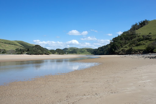 backpackers on the river,