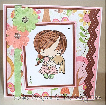 CCC challenge 50 - pink, green & brown (with animals and flowers)