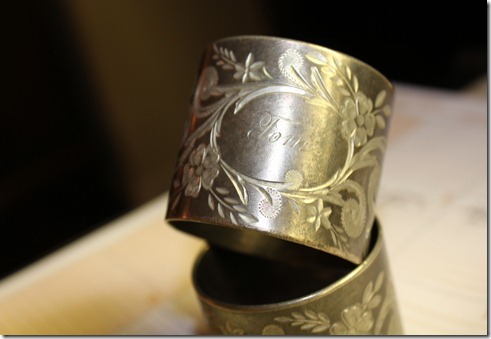 napkin rings from telluride showing tom