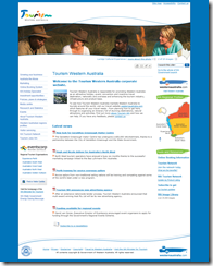 Tourism WA Corporate Homepage MOSS 2007