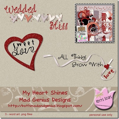My Heart Shines Word Art Preview