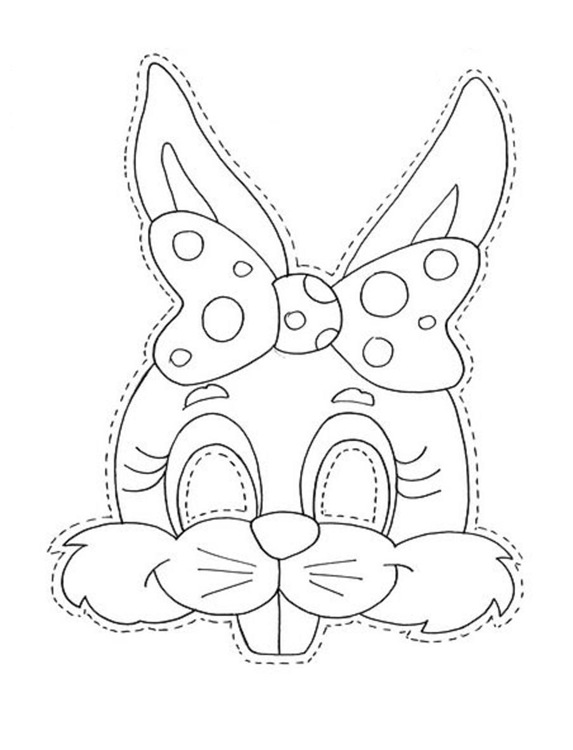 máscara para imprimir de conejo