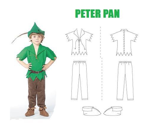 Reprimir volatilidad dramático Carnaval, disfraz casero de Peter Pan con moldes | Disfraz casero