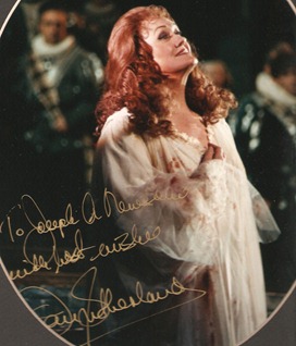 Dame Joan Sutherland as Lucia di Lammermoor, in an autographed photo presented to the author