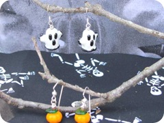 halloween ghost and pumpkin earrings 2