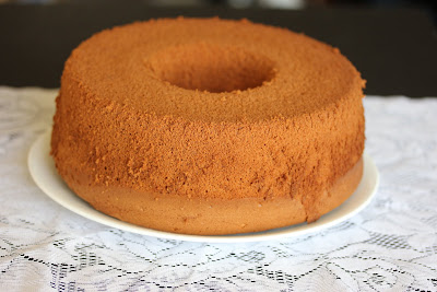 photo of a whole Vanilla chiffon cake